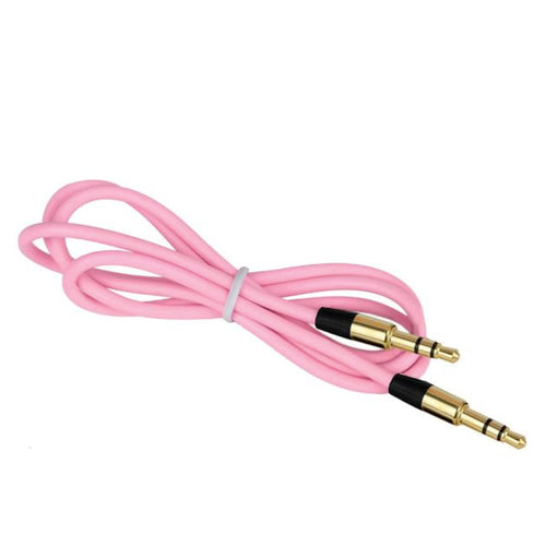 Rosafarbenes 1 m AUX-Kabel mit zwei 3,5-mm-Steckern