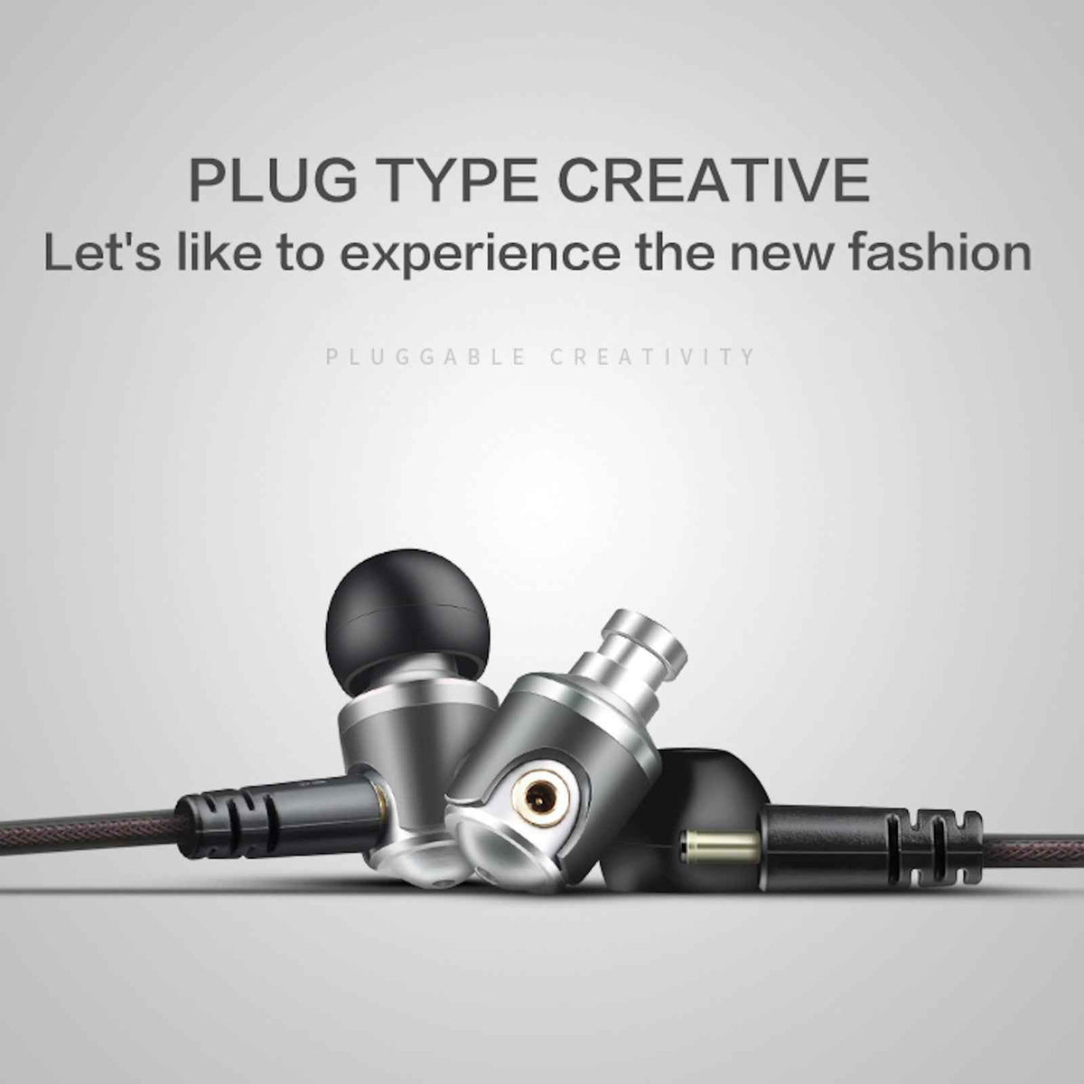 Super Bass High-End In Ear Kopfhörer QKZ DM4 Silber Ohrhörer austauschbare Kabel