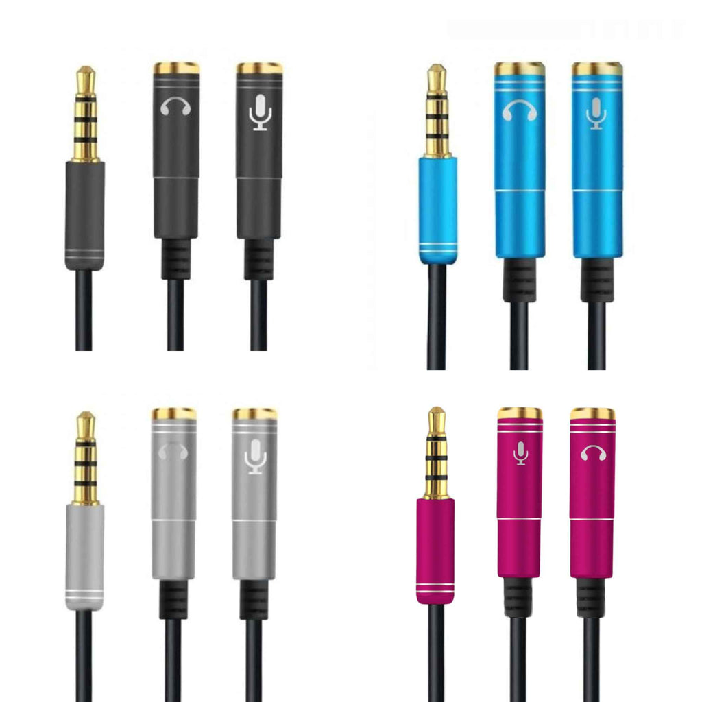 Audio Splitter Kabel Y Adapter Headset 3.5mm Klinke Stecker > 2 x Buchse