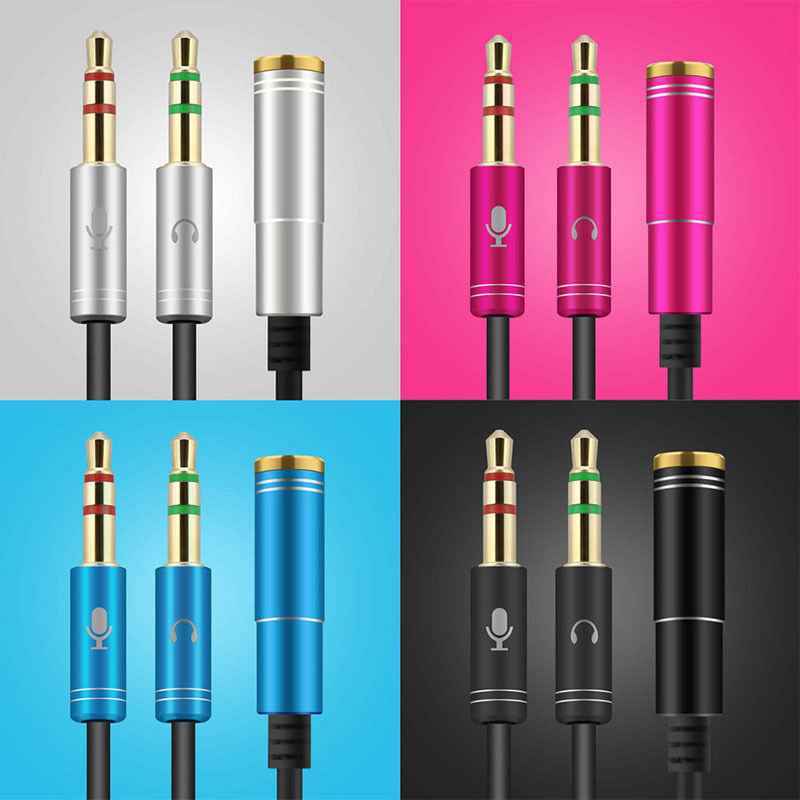 Audio Splitter Kabel Y Adapter Headset 3.5mm Klinke Buchse > 2 x Stecker