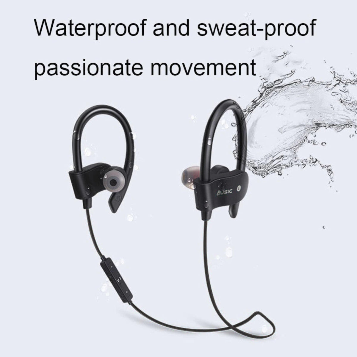 Schwarzer OB-01 Bluetooth Sport-Ohrbügelkopfhörer