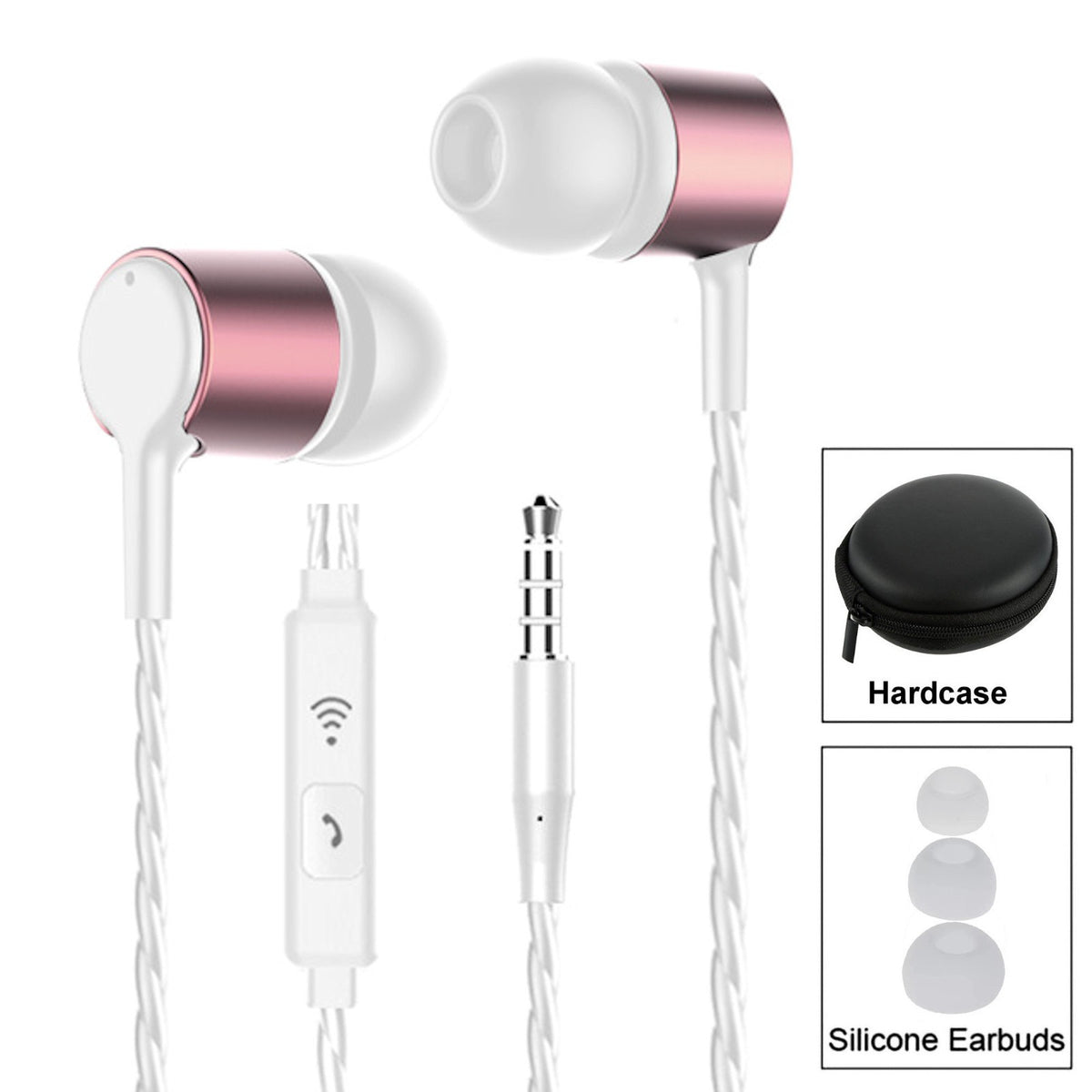 3K S24 In-Ear-Kopfhörer mit Mikrofon und PU-Tasche