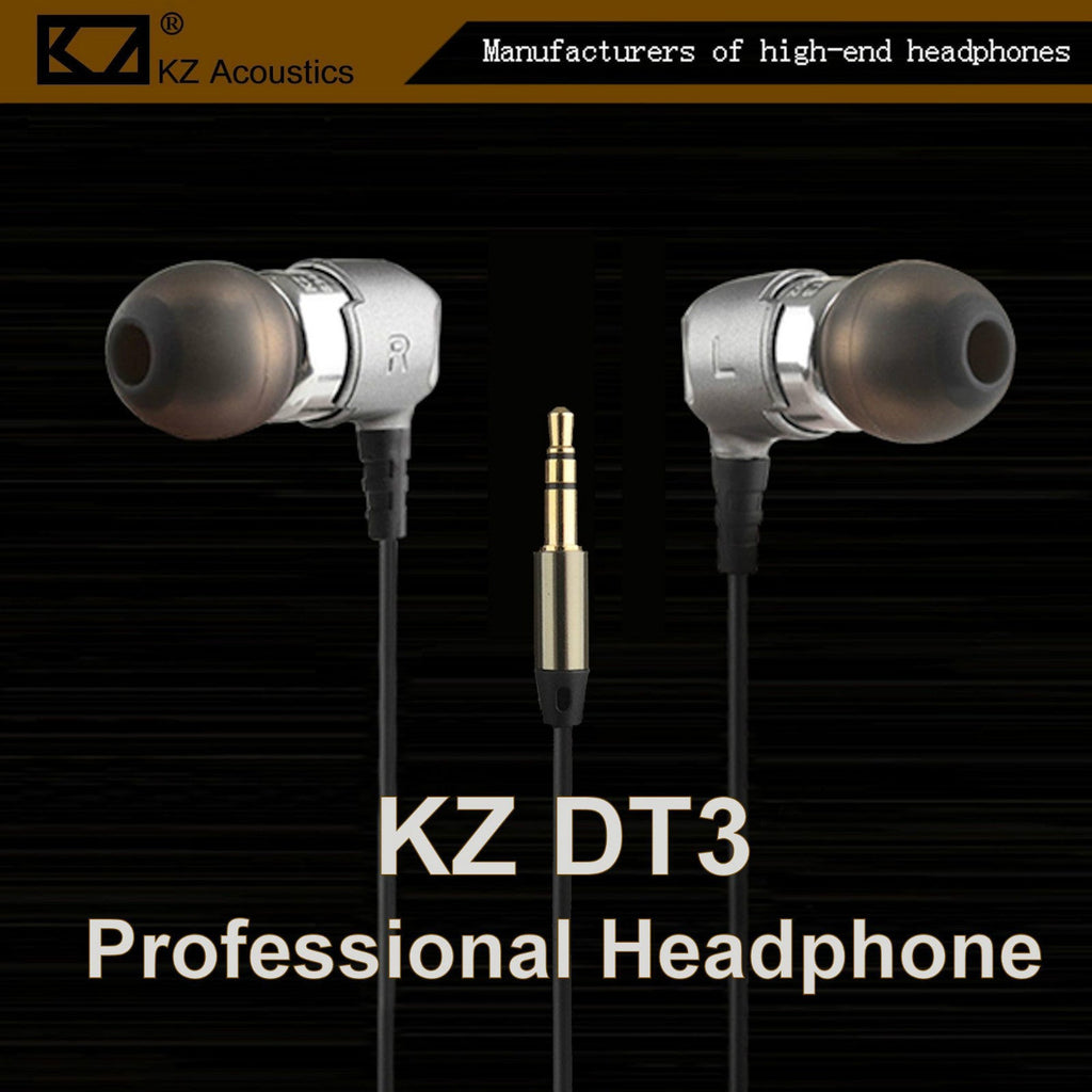 Silberne KZ DT3 Dual-Treiber In-Ear-Kopfhörer