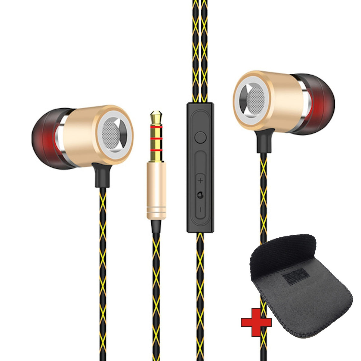 3K V12 In-Ear-Kopfhörer mit Mikrofon und PU-Tasche