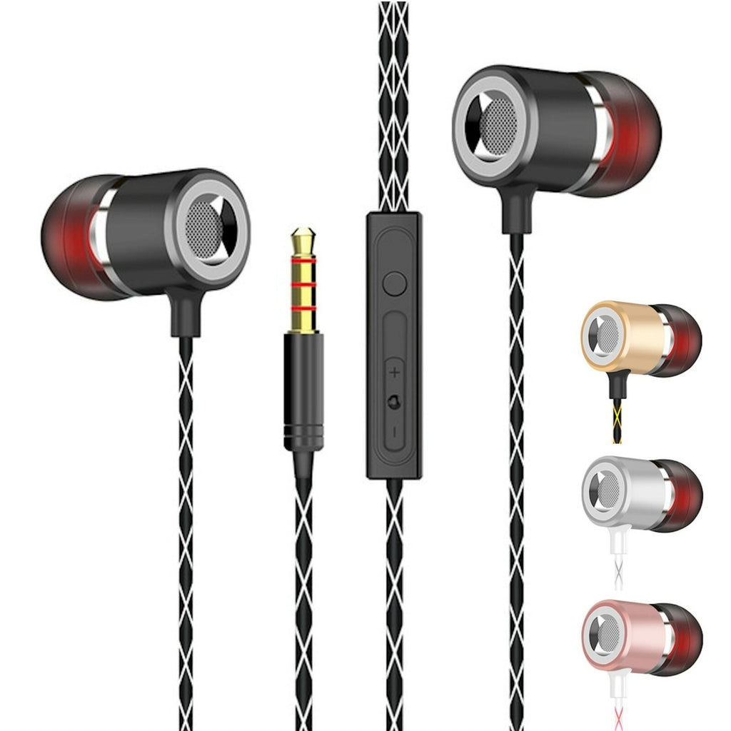3K V12 In-Ear-Kopfhörer mit Mikrofon und PU-Tasche