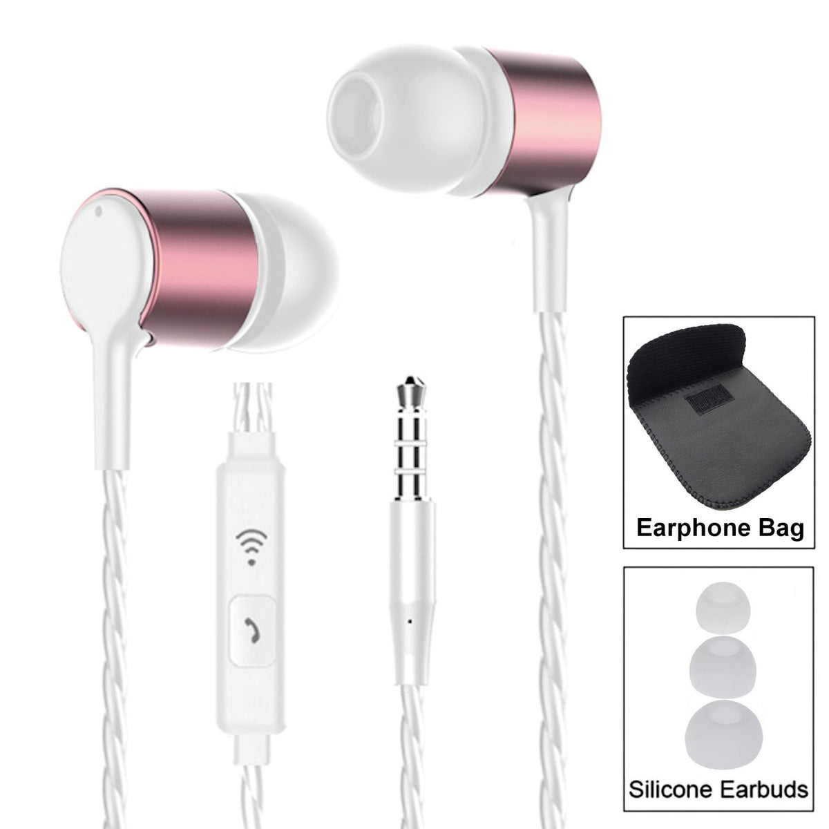 3K S24 In-Ear-Kopfhörer mit Mikrofon und PU-Tasche