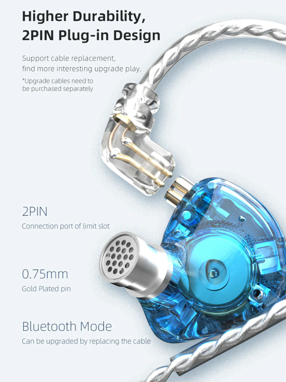 Silbernes KZ ZAX 16-Treiber HiFi In-Ear-Headset