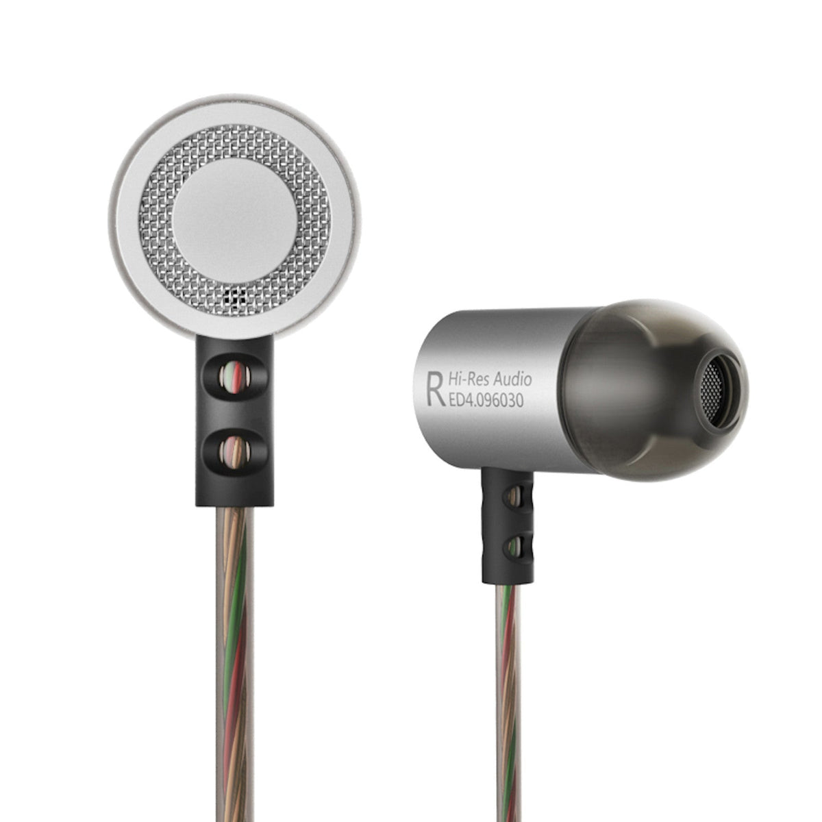 Silbernes KZ ED4 HS In-Ear-Headset mit Hardcase