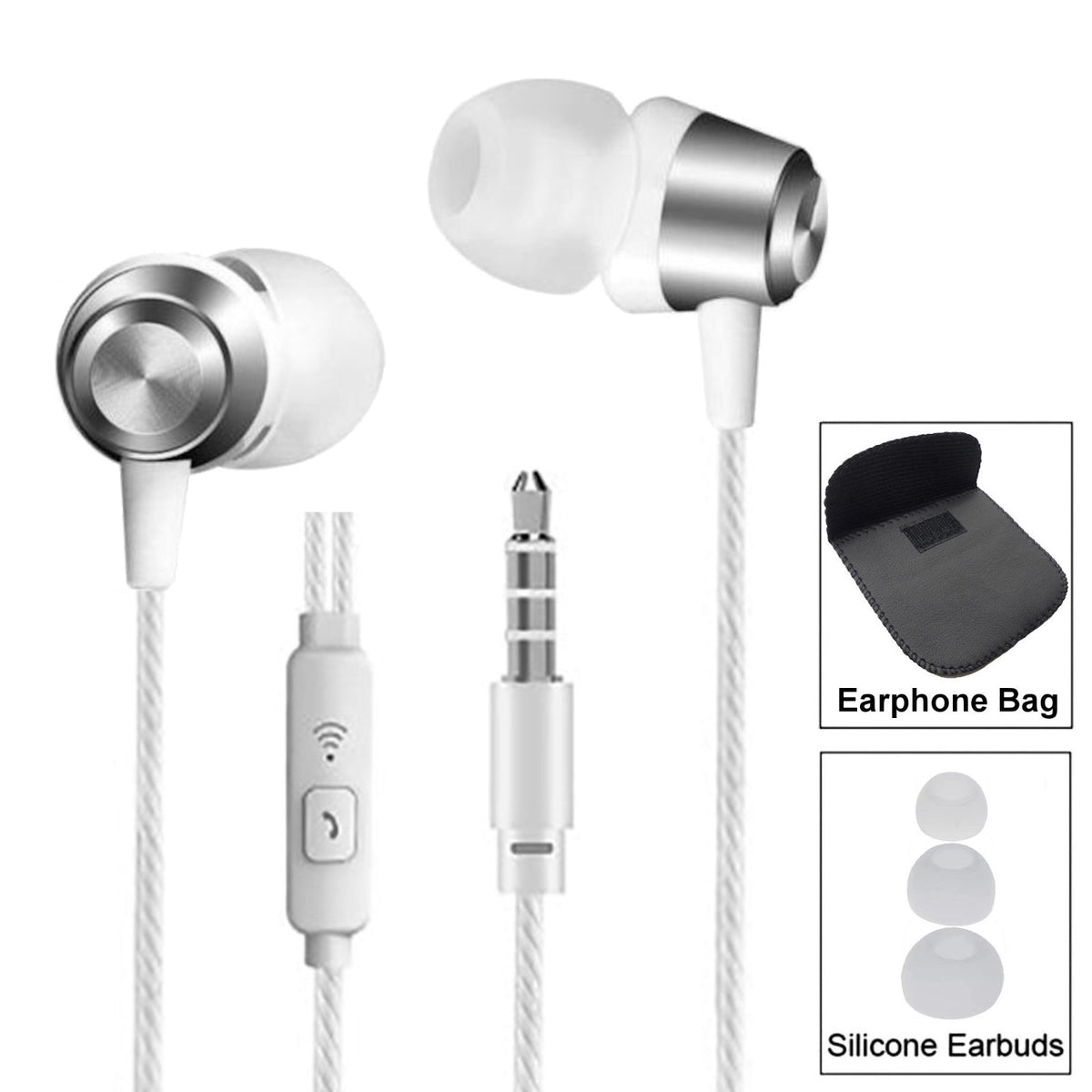 3K S3 In-Ear-Kopfhörer mit Mikrofon und PU-Tasche
