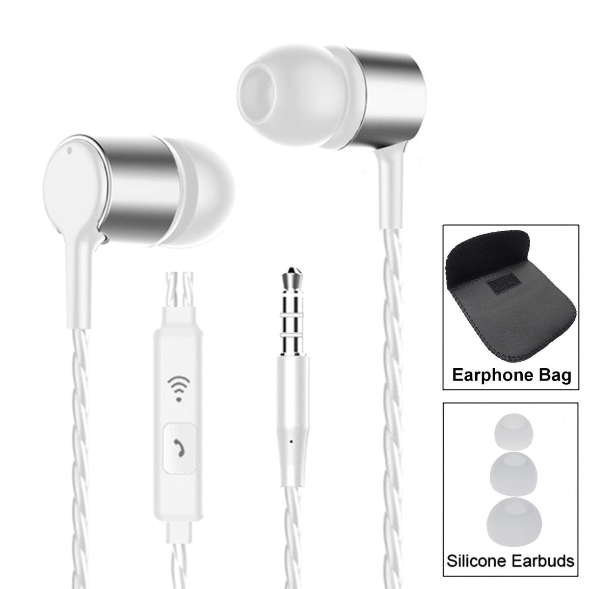 3K S24 In-Ear-Kopfhörer mit Mikrofon und PU-Tasche