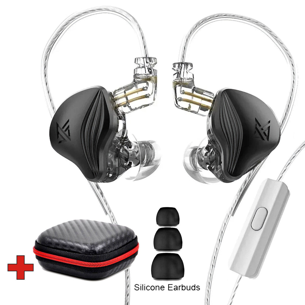 Schwarzes KZ ZEX 3-Treiber In-Ear-Headset