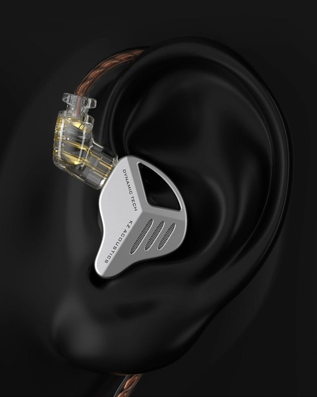 Silberne KZ ZVX High-End In-Ear-Kopfhörer aus Metall