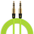 Grünes 1 m AUX-Kabel mit zwei 3,5-mm-Steckern