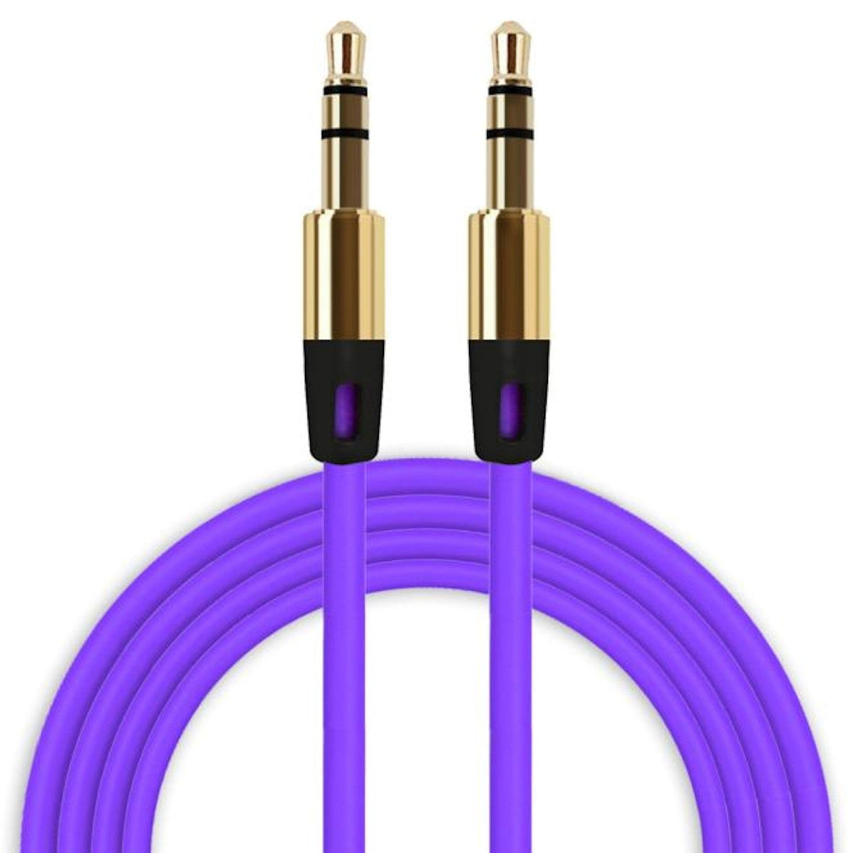 Lilafarbenes 1 m AUX-Kabel mit zwei 3,5-mm-Steckern