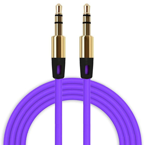 Lilafarbenes 1 m AUX-Kabel mit zwei 3,5-mm-Steckern