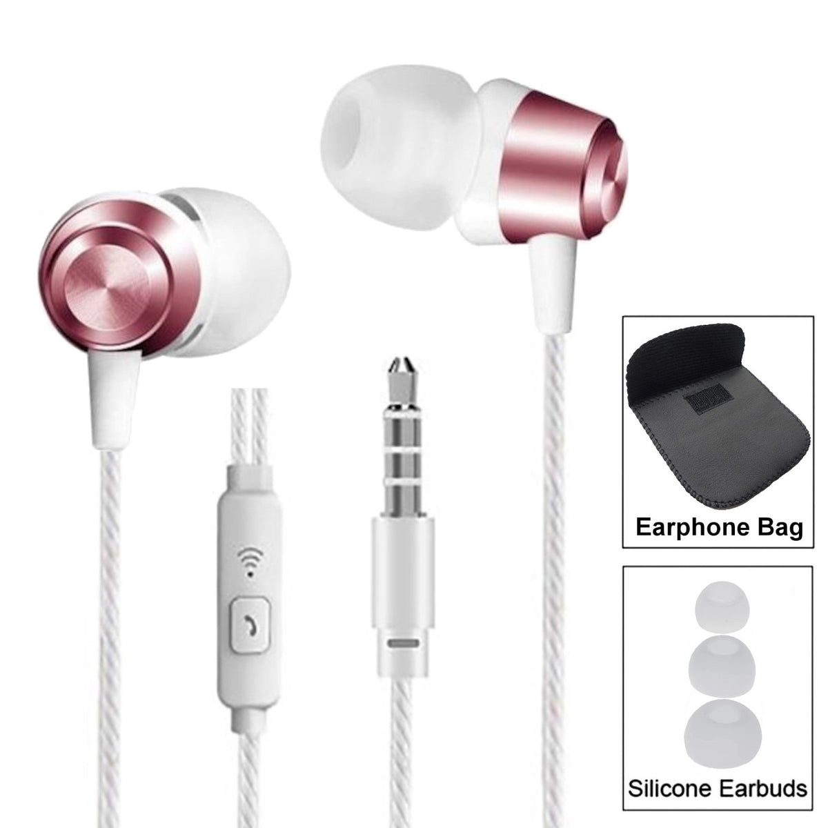 3K S3 In-Ear-Kopfhörer mit Mikrofon und PU-Tasche