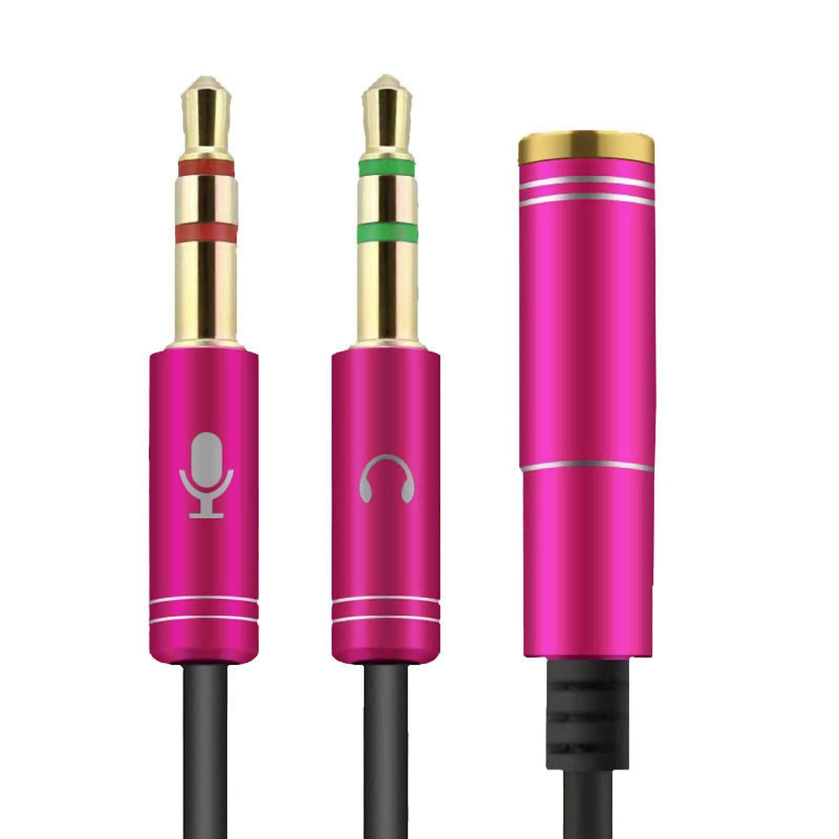 Audio Splitter Kabel Y Adapter Headset 3.5mm Klinke Buchse > 2 x Stecker
