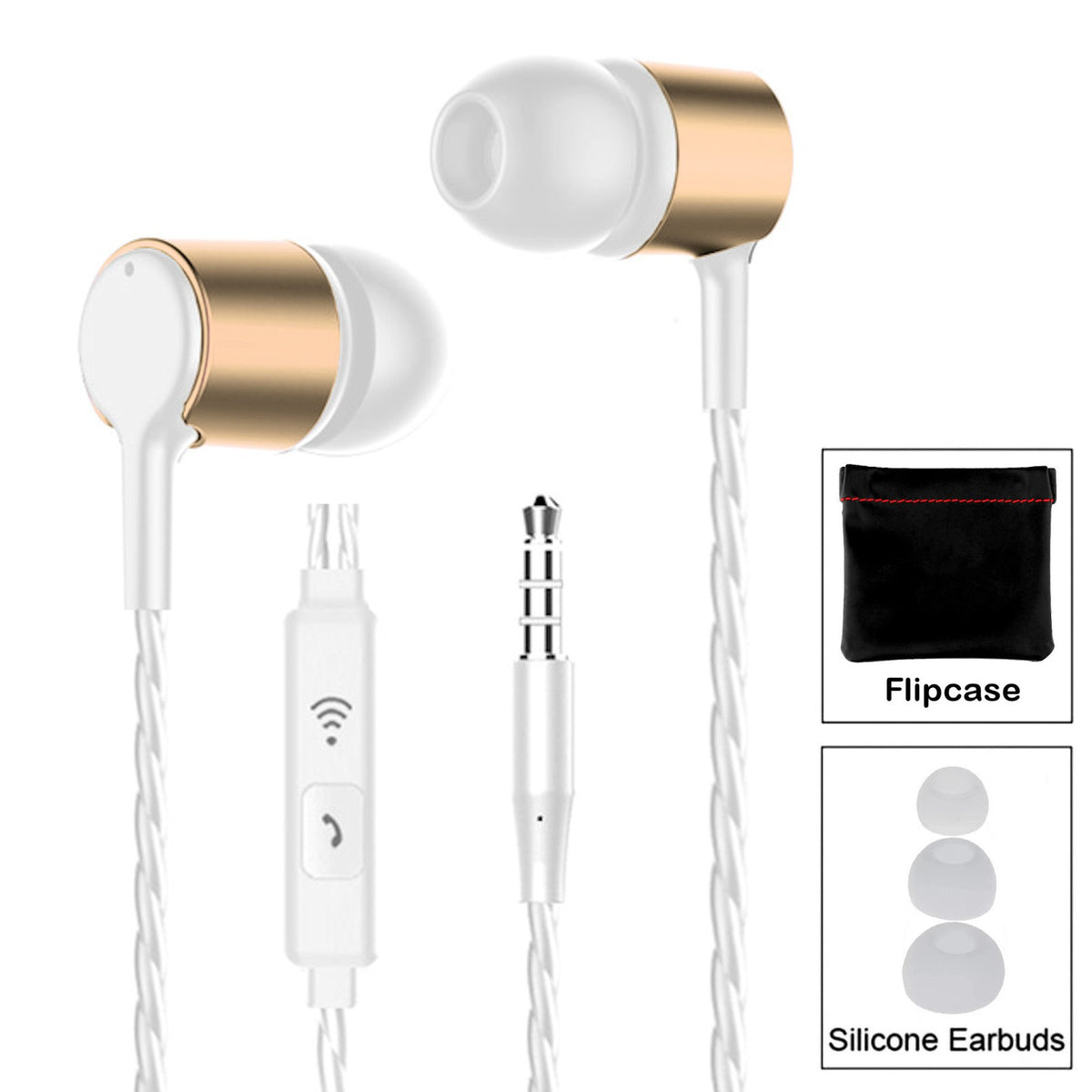3K S24 In-Ear-Kopfhörer mit Mikrofon und PU-Tasche