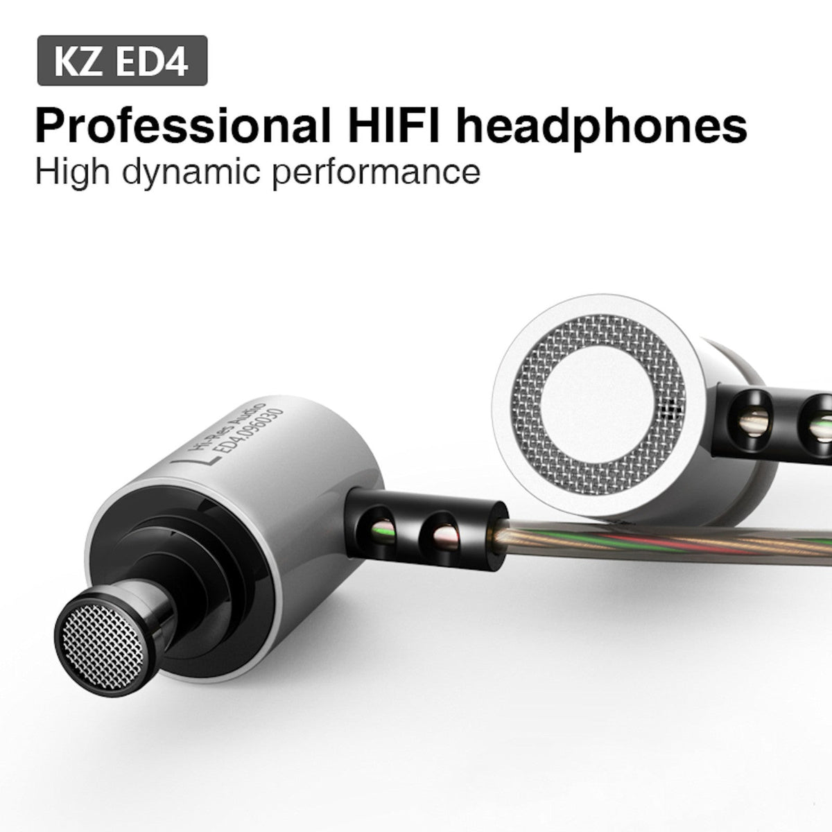 Silbernes KZ ED4 HS In-Ear-Headset mit Hardcase
