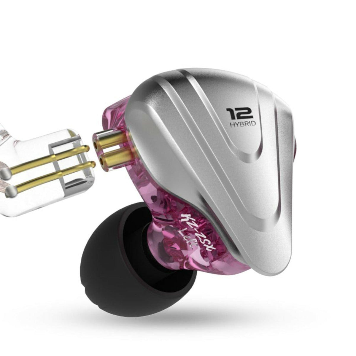 Lilafarbenes KZ ZSX In-Ear-Headset mit 12 Treibern