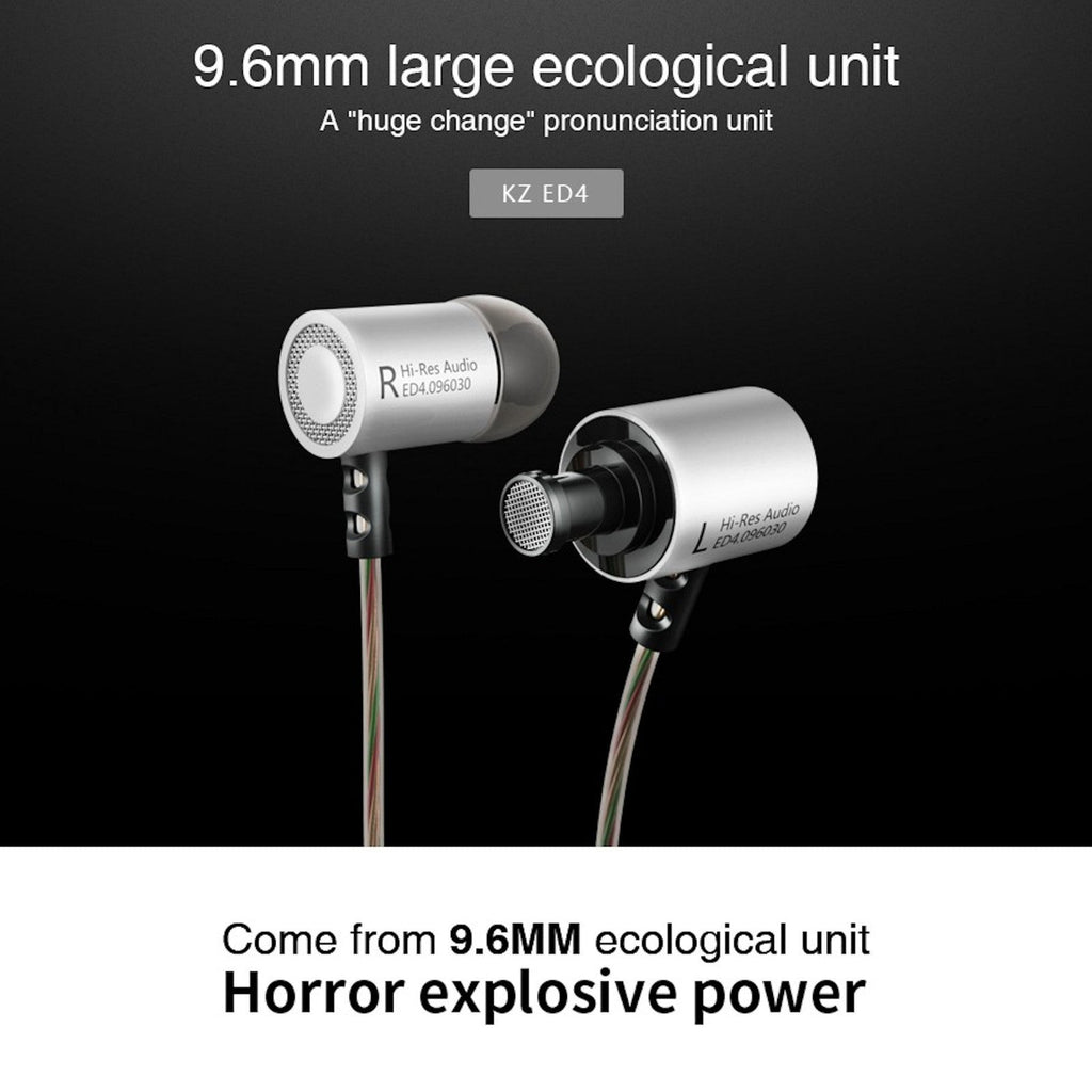 Silbernes KZ ED4 HS In-Ear-Headset mit Hardcase