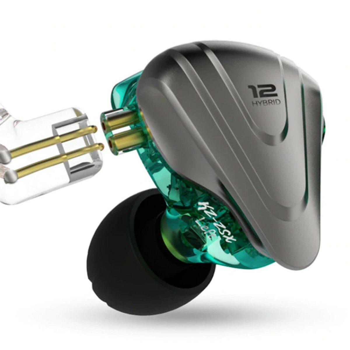 Cyan-grünes KZ ZSX In-Ear-Headset mit 12 Treibern