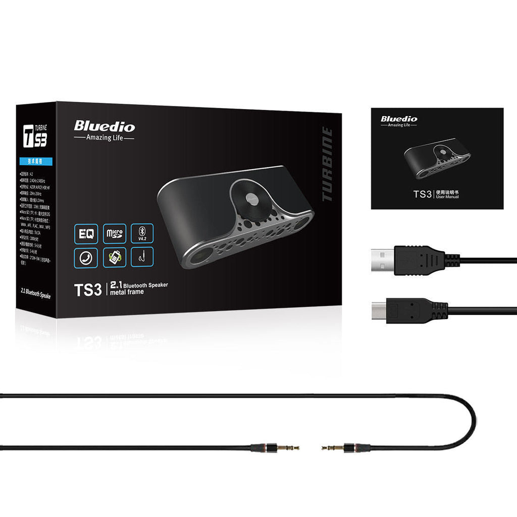 Schwarzer Bluedio TS-3 Turbine Bluetooth-Lautsprecher
